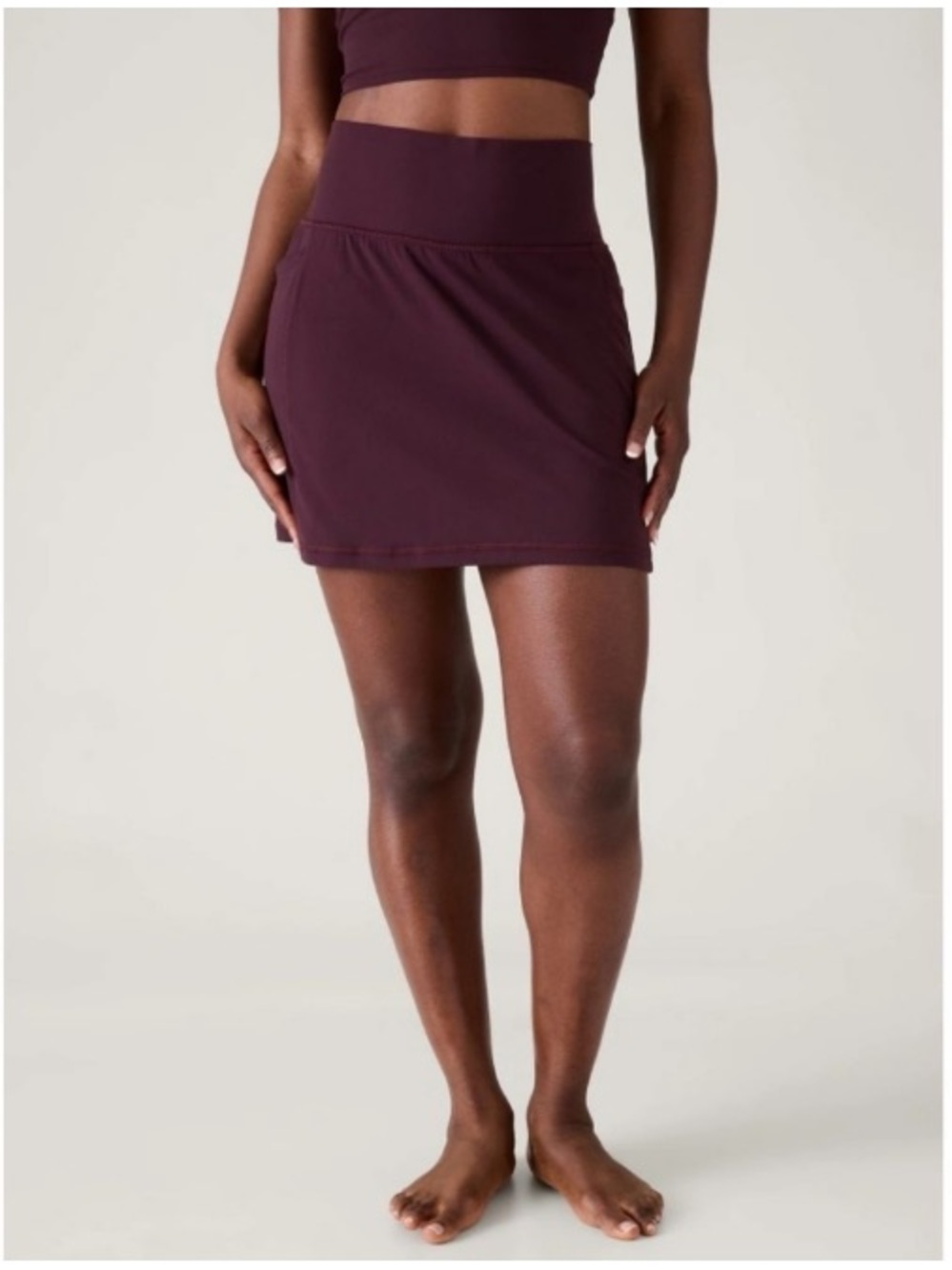 Athleta Salutation Stash High Rise Pull-On Skort Minimalist Stretch Maroon 2X